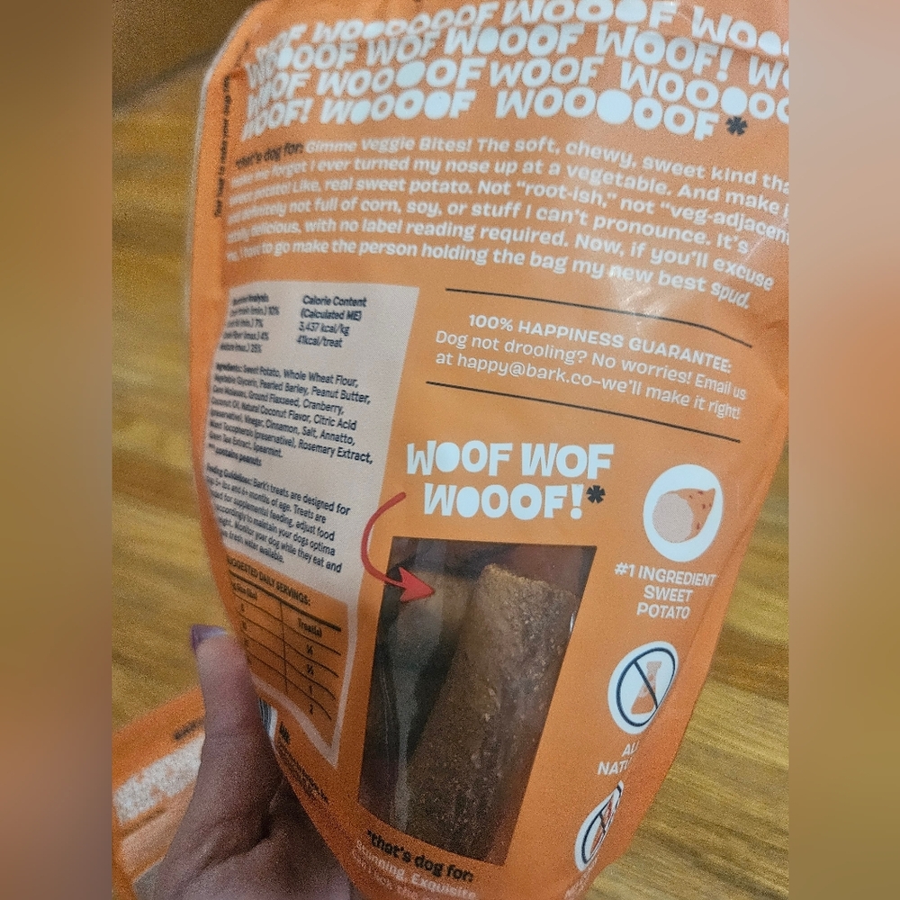 Pack Of 3 Bark Sweet Potato Dog Treats Soft-Baked Veggie Bites New In Packaging - Picture 5 of 5